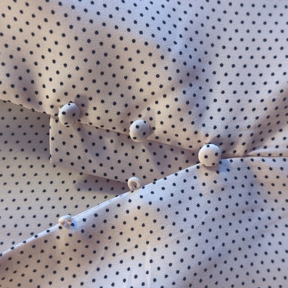 Soft pink long sleeve polka dot blouse Size M - Picture 4 of 6